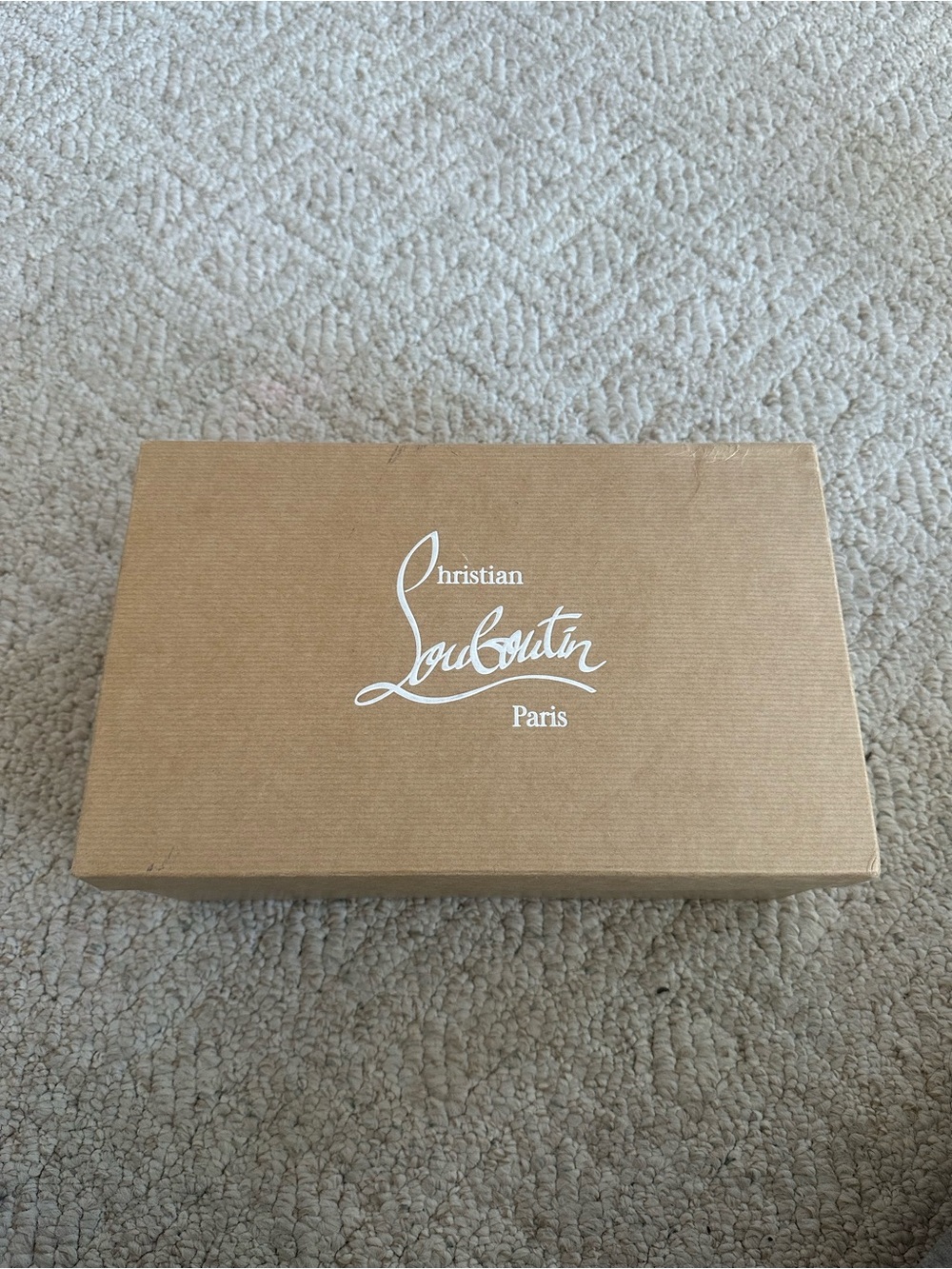Christian Louboutin Tan Box with White Logo